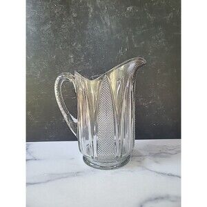 Vintage Clear Glass Pitcher, READ